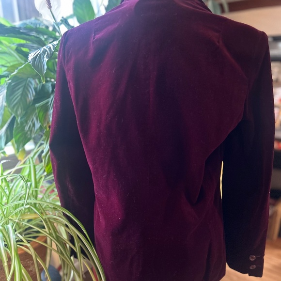 Vintage merlot velvet single breasted blazer - Picture 3 of 5